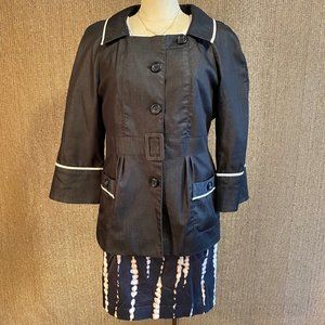 Black Mod Cotton Kenar Trench w/Faux Belt